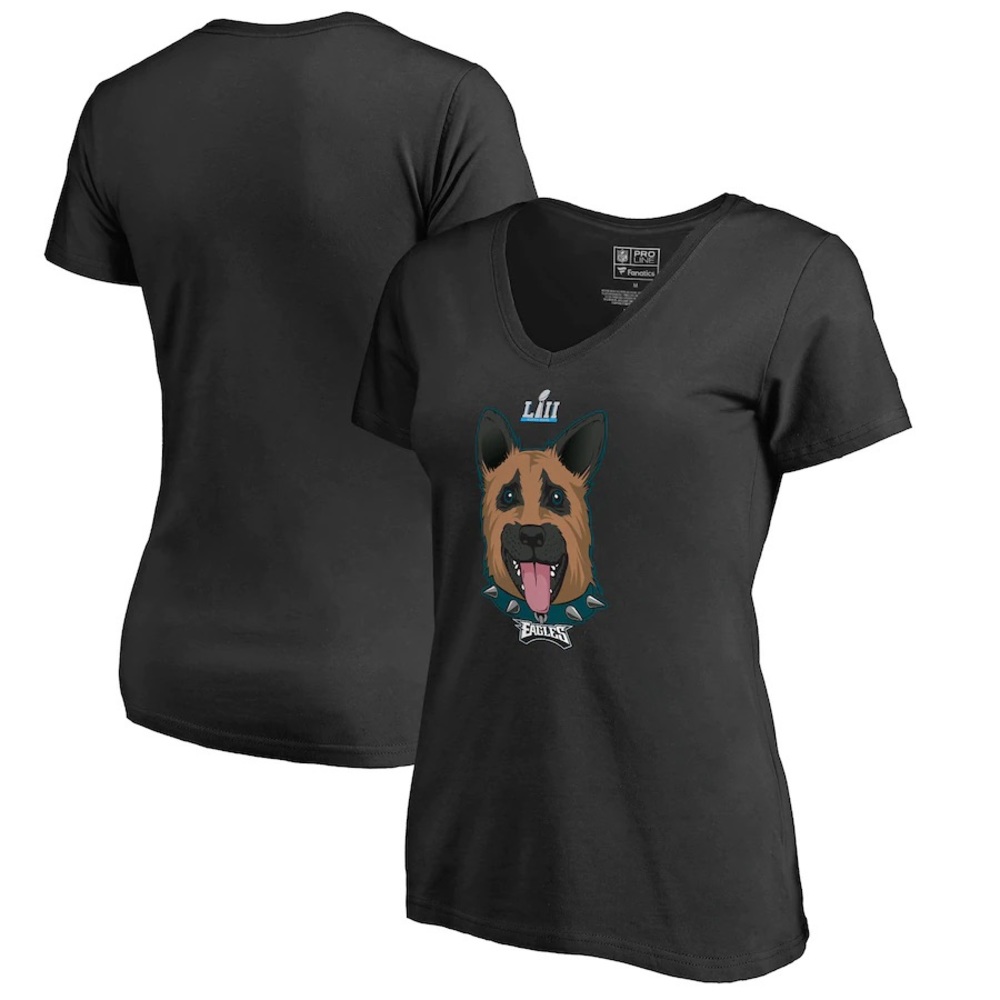 Philadelphia Eagles NFL Women's Super Bowl LII Dog Underdog T-Shirt Black Large
